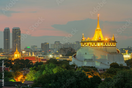 The Golden Mount. Travel Landmark of Bangkok  Thailand