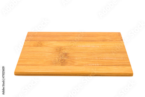 Wooden cutting board isolated on white background