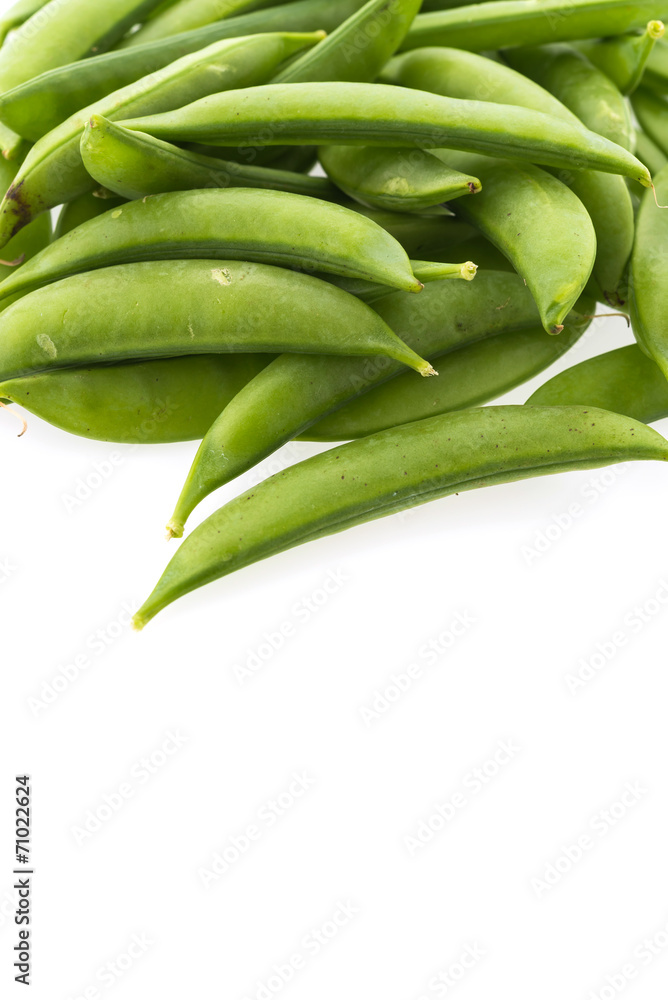 garden pea isolated on white background