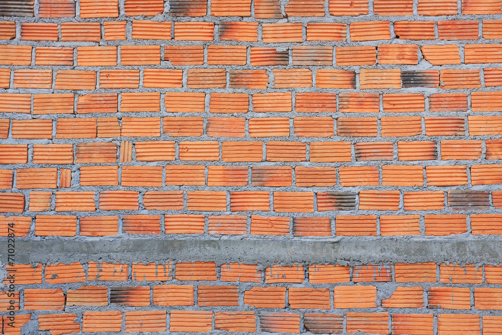 Obraz premium brick wall in residential building construction site