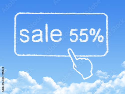 sale 55% message cloud shape