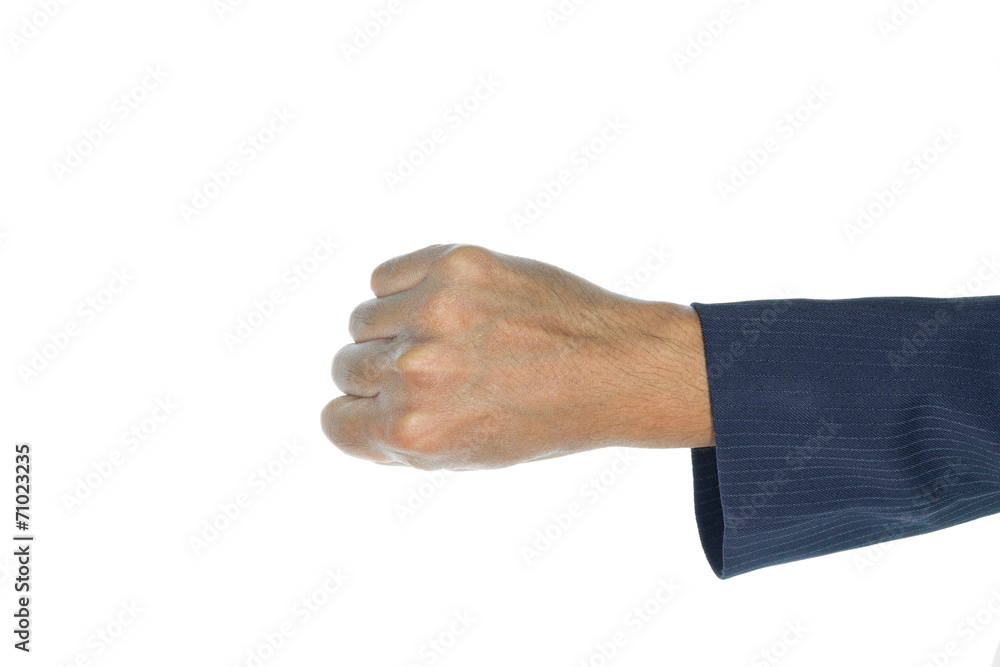 Businessman Fist Top View Isolated on White Businessman Fist Top View Isolated on White