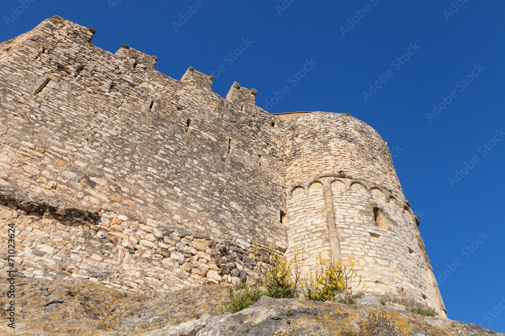 Medieval stone castle in ancient Calafell town, Spain