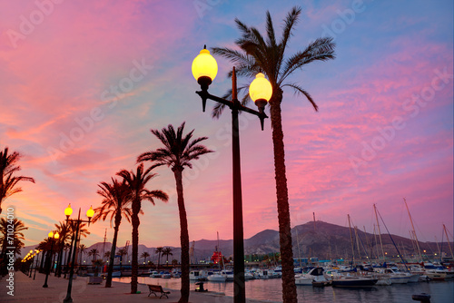 Cartagena Murcia port marina sunrise in Spain