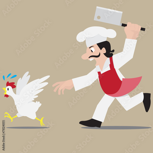 Chef Chasing Chicken