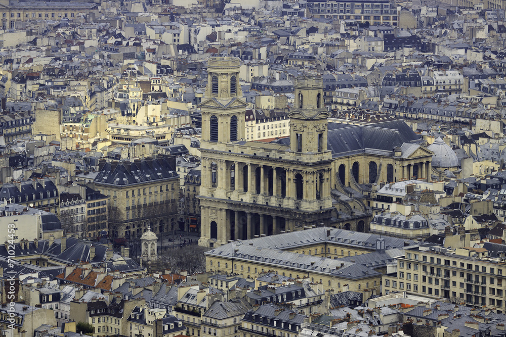 Church Saint-Sulpice in Paris, view from top