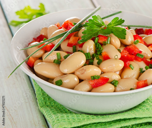 White beans salad  in    bowl