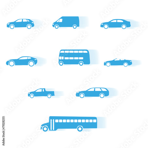 Car moving silhouettes