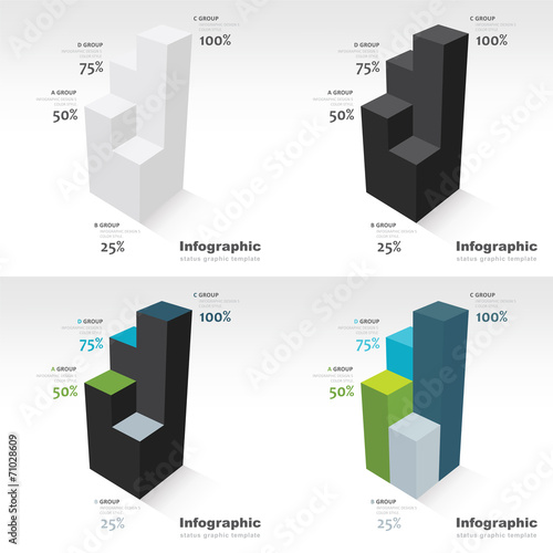 3d infographic template  side view sets