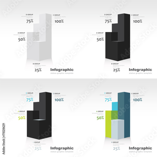3d infographic template  font view sets