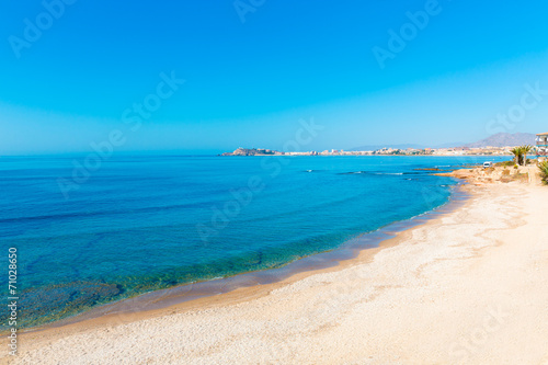 Mazarron beach in Murcia Spain at Mediterranean