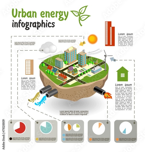 Urban energy, infographics template for your design. Vector