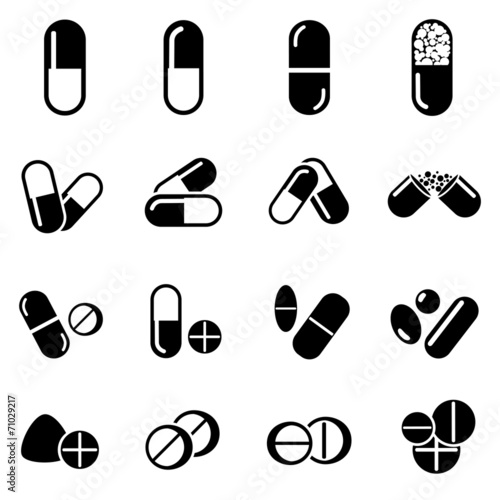 Pills and capsules icon photo