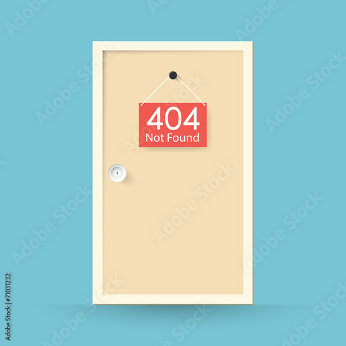 Page not found Error 404. door concept