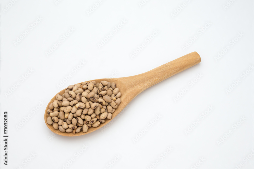 Soybean in wooden spoon Soybean in wooden spoon