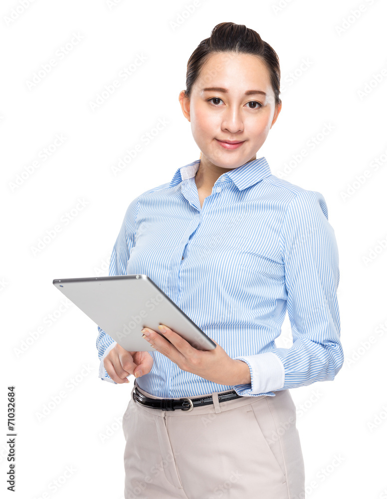 Asian businesswoman use of digital tablet Asian businesswoman use of digital tablet