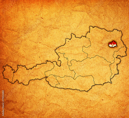 vienna on map of austria