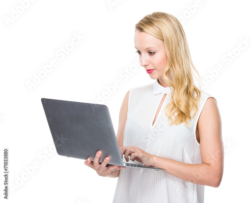 Woman use of laptop computer