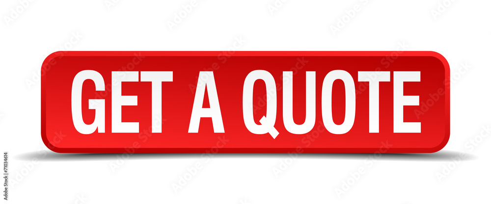 get a quote red 3d square button on white background get a quote red 3d square button on white background