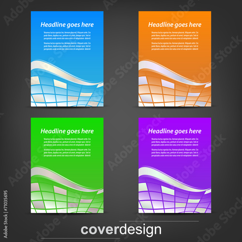 Set of corporate flyer, poster template or cover design