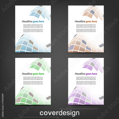 Set of corporate flyer, poster template or cover design