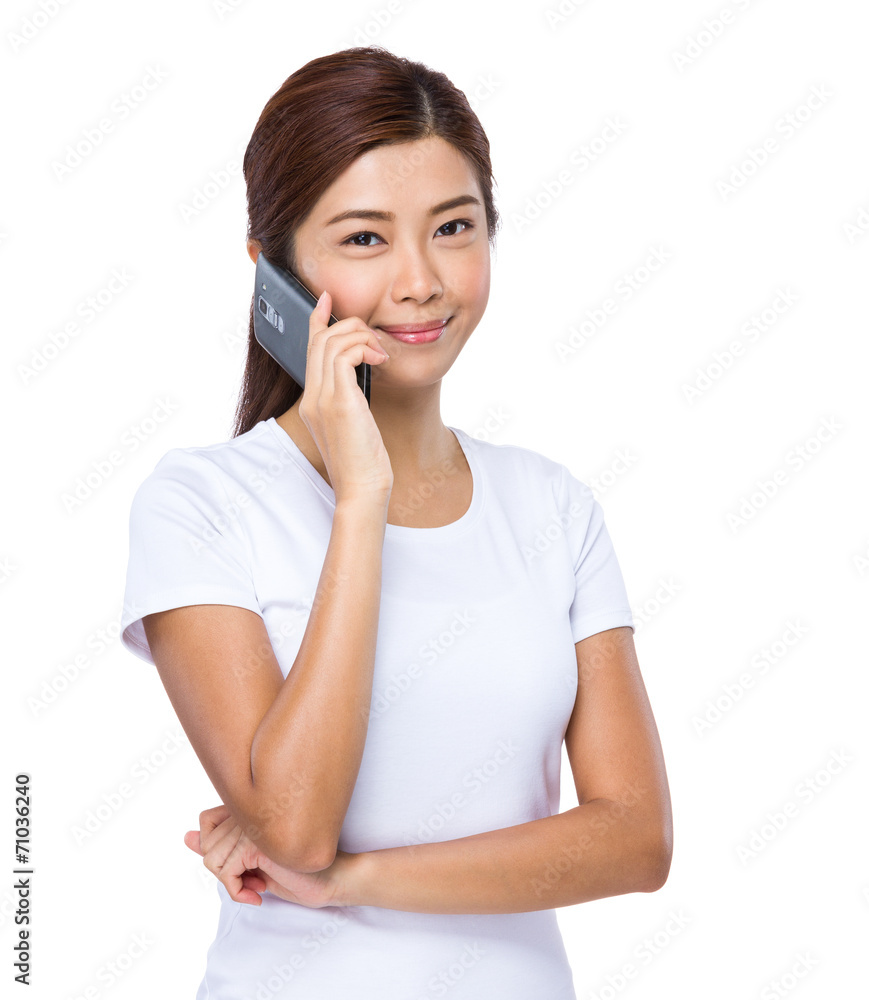 Asian woman use mobile phone