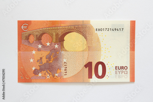 Rückseite neuer Zehn Euro Geldschein aus der Europa-Serie photo