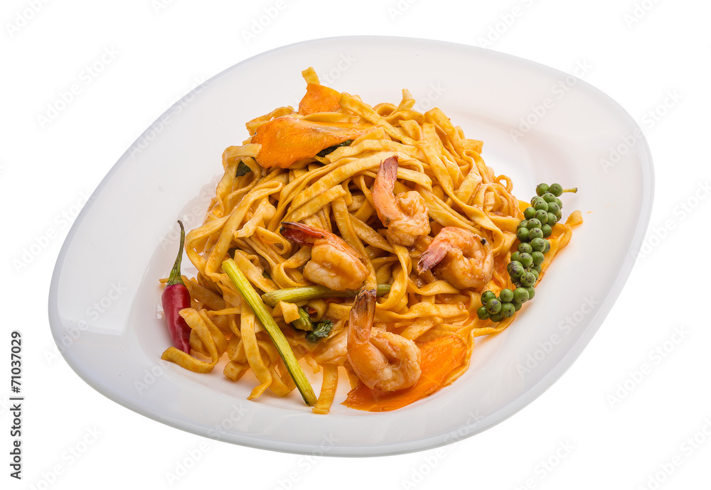 Fried noodles with shrimps Fried noodles with shrimps