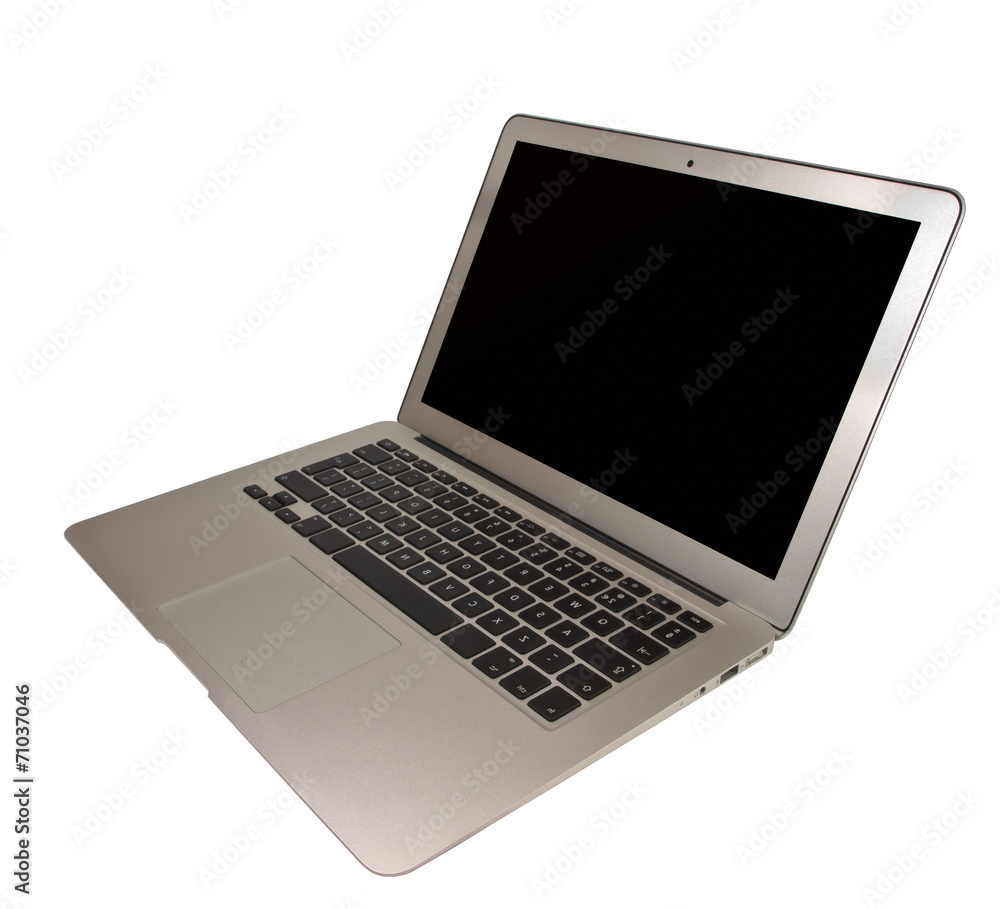 Modern Slim Notebook on White Background Modern Slim Notebook on White Background