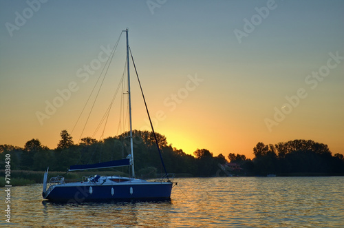 Sailboat during sunrise
