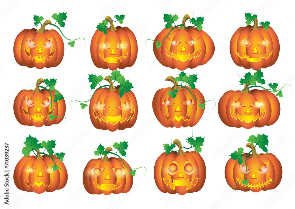 Set pumpkins for Halloween Set pumpkins for Halloween