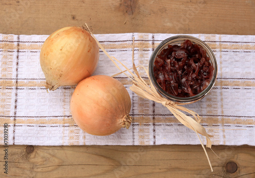 Onion confit made with port and balsamic vinegar
