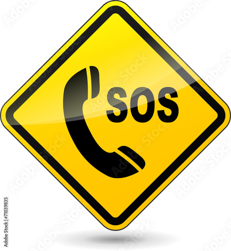 Vector sos phone diamond sign