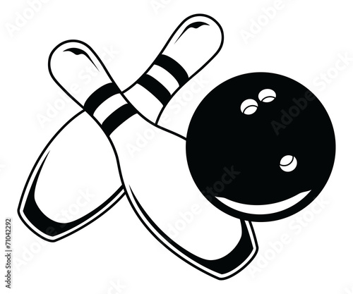 Bowling Ball With Two Pins - Graphic Style