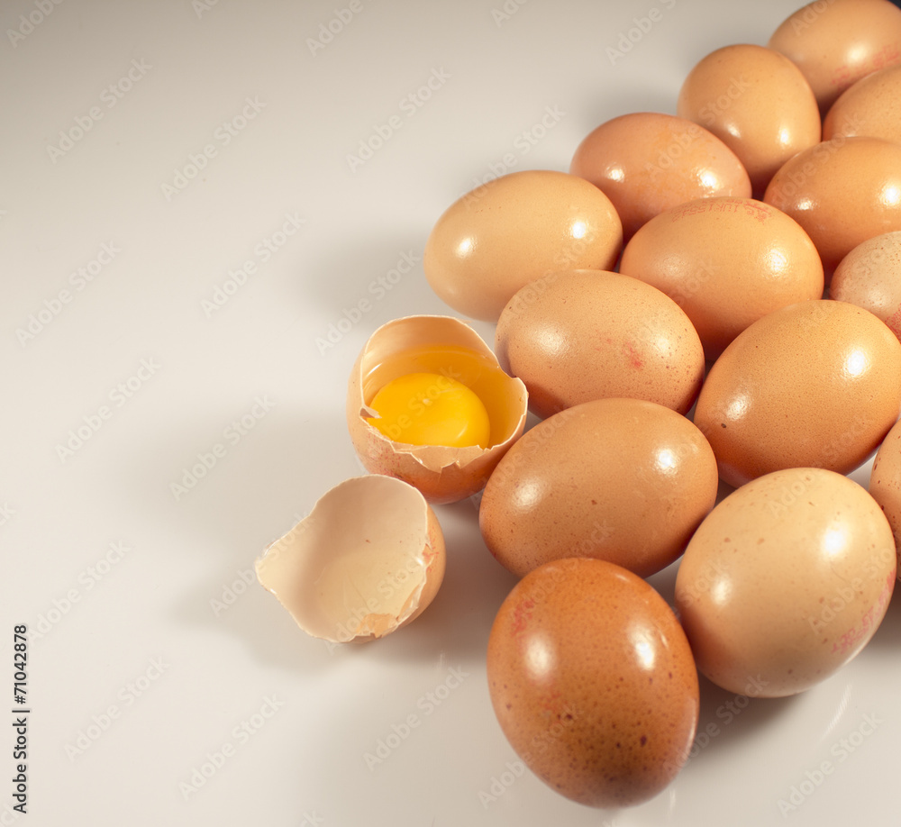 Eggs group isolated white background Eggs group isolated white background