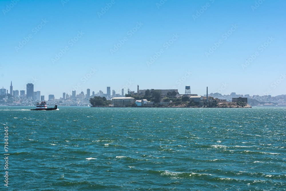 Alcatraz and the skyline of San Francisco