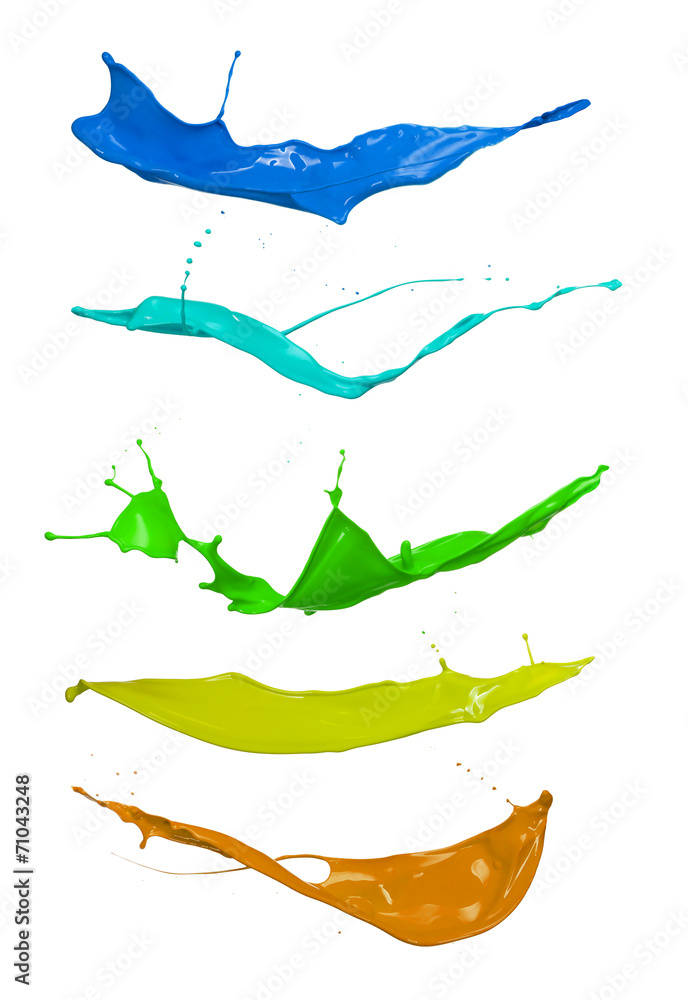 Colored splashes on white background Colored splashes on white background