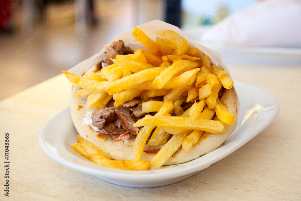 Pita gyro sandwich Pita gyro sandwich