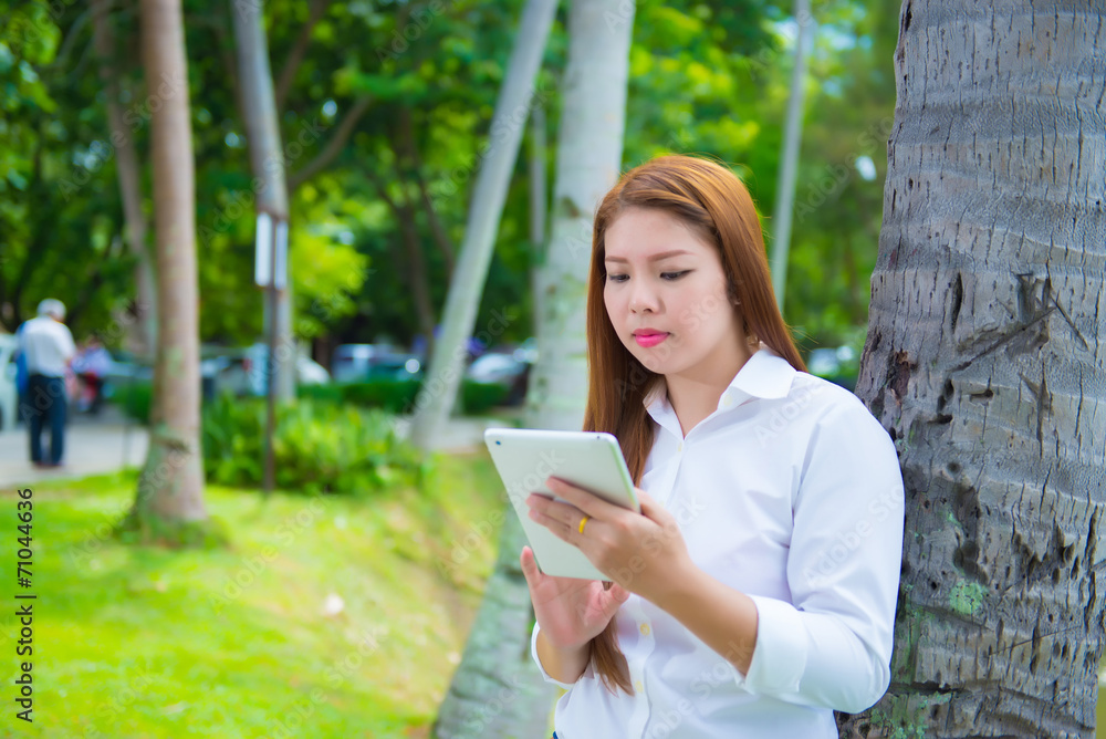 Business woman using a laptop