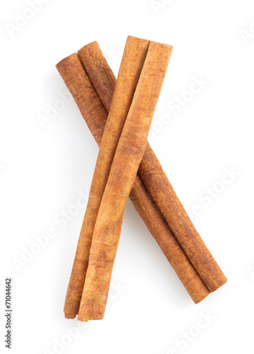 cinnamon sticks on white