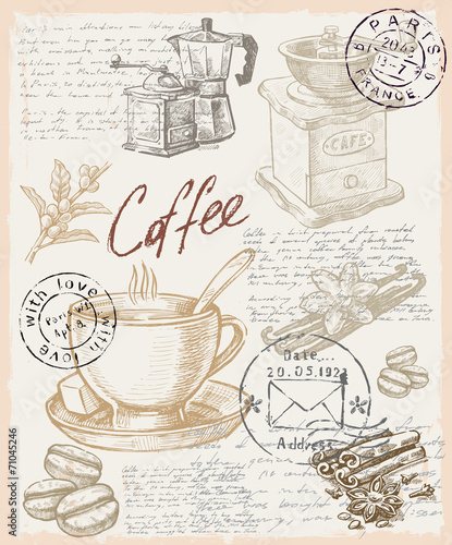 hand drawn coffee