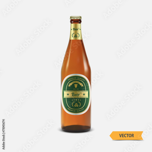 Vector beer bottle with label