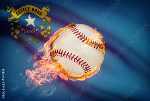 Baseball ball with flag on background series - Nevada