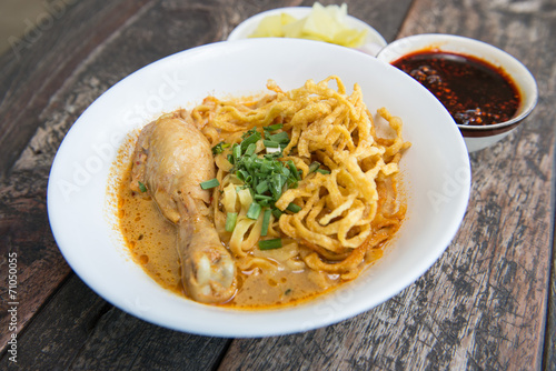 Noodle Khao soi , Thai food background