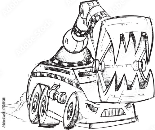 Armored Truck Vector Sketch Illustration Art
