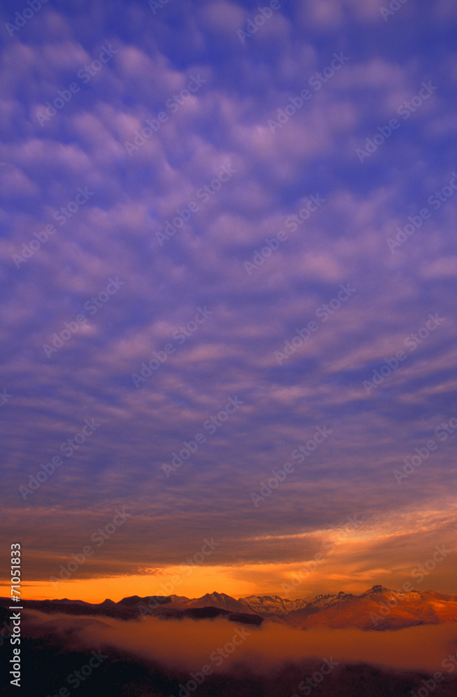 Sunset On Mountains