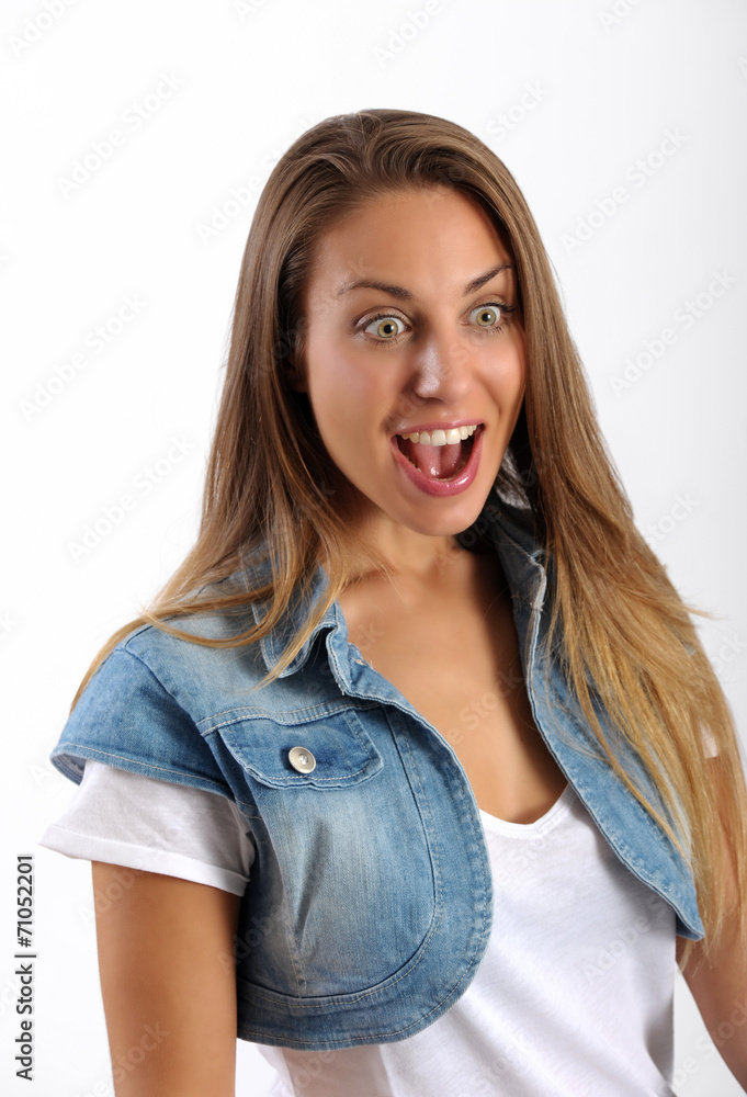 Young woman with a look of amazement Young woman with a look of amazement