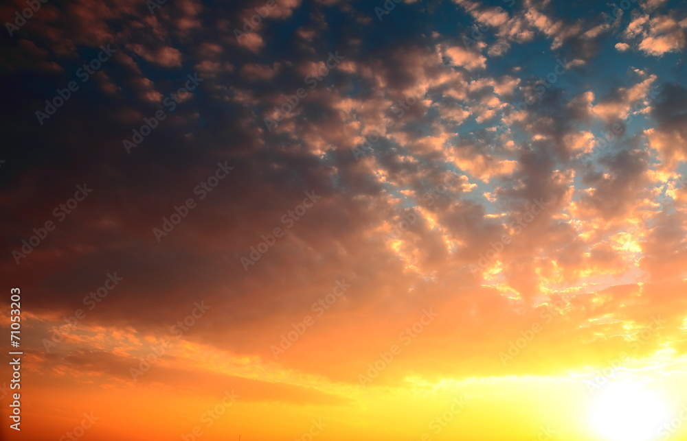 Obraz premium beautiful landscape with sunset over sea