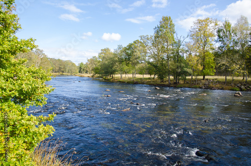 Streaming water in small river