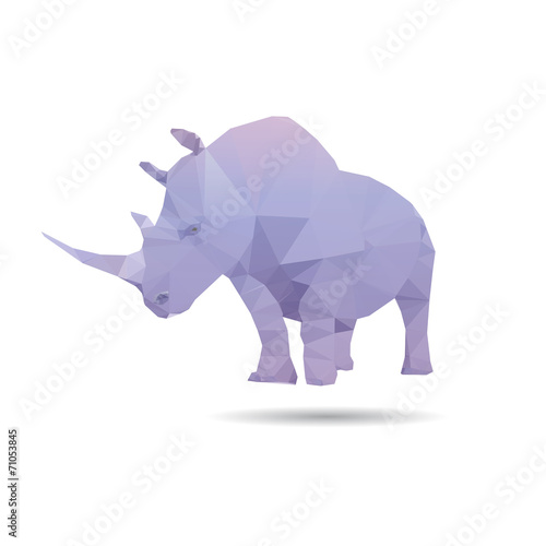 Rhino isolated on a white backgrounds  vector illustration